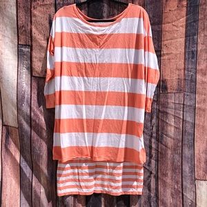 Garnet Hill layered casual stripe dress